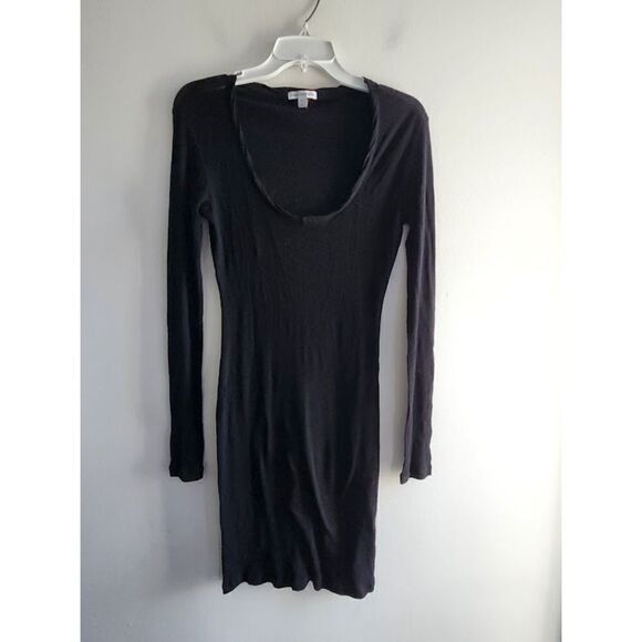Standard James Perse Black Ribbed Cotton Scoop Neck Dress size 2 or Medium - Picture 10 of 13